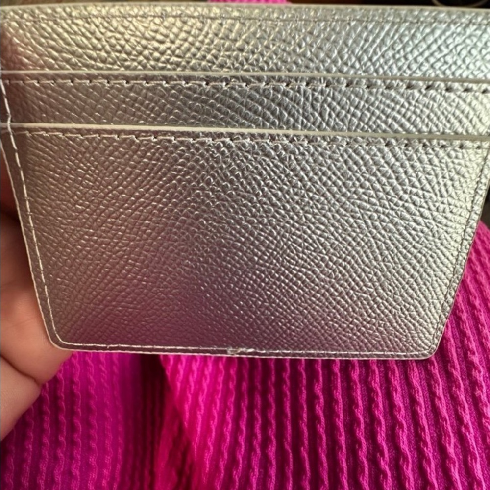 Kurt Geiger Shimmering Silver Card Holder - Picture 3 of 4